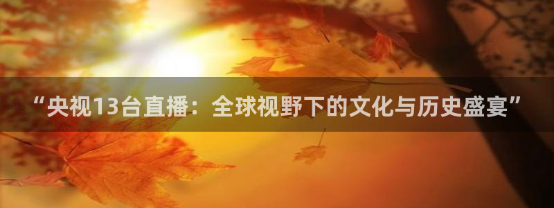 857直播看球：“央视13台直播：全球视野下的文化与历史盛宴”